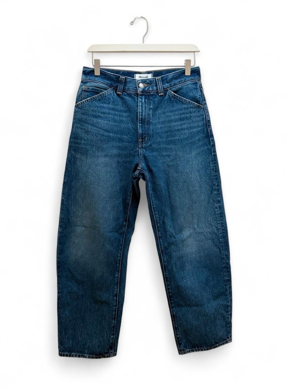 Madewell Medium Wash The Balloon Barrel Jeans Size 27P Wardrobe Staple Casual